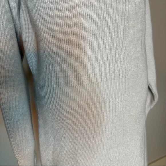BB DAKOTA Light Grey Soft Knit Sweater Dress Plush High Neck Long Sleeve Large - Picture 11 of 15